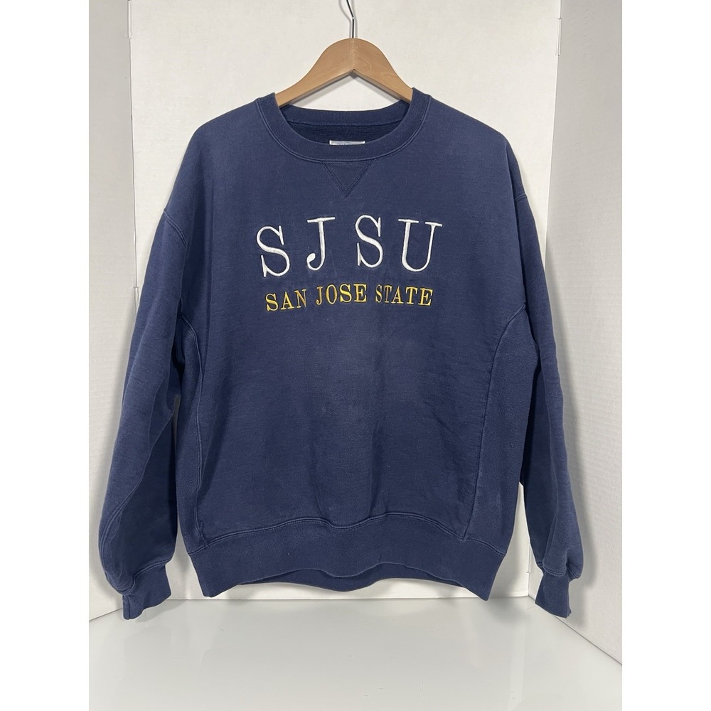 VTG Russell Athletic San Jose State University SJSU CREWNECK  Blue LARGE 113